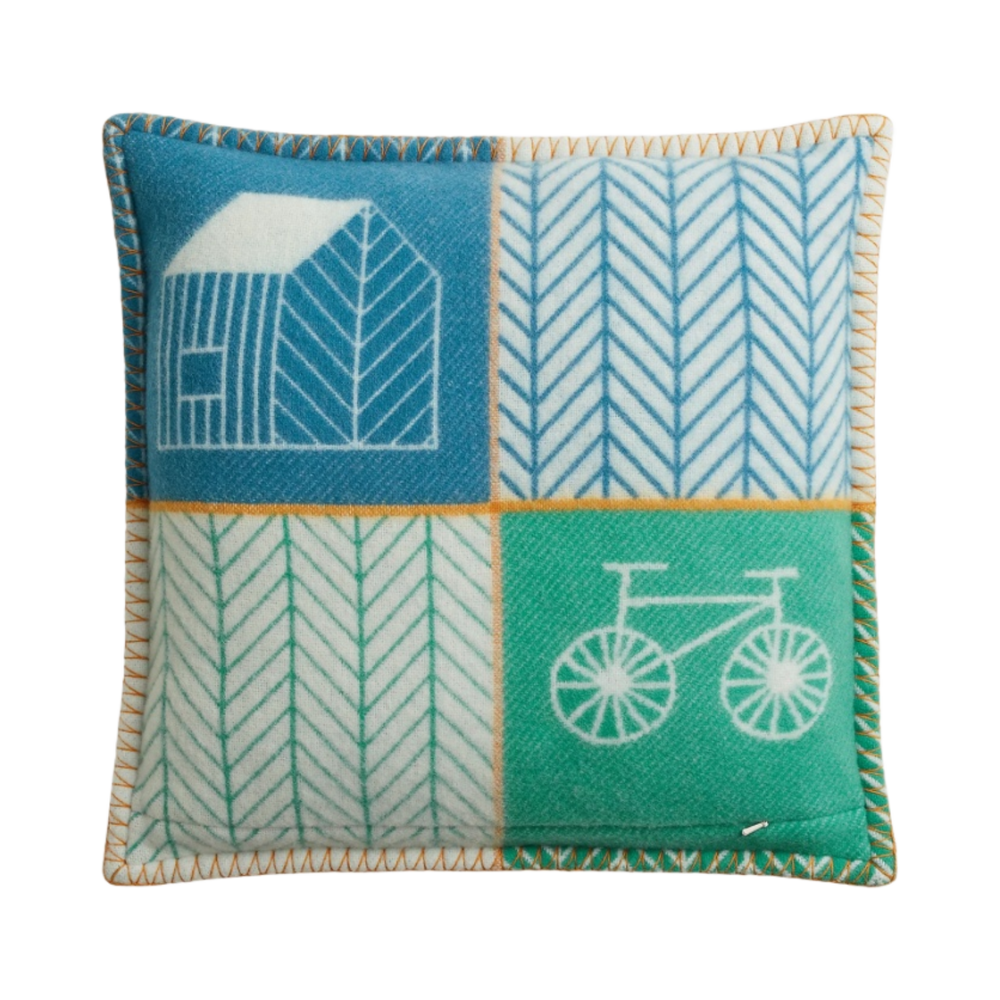 에르메스 아발론 레 까반 쿠션 블루 멍뜨(Hermes Avalon Les Cabanes Cushion Bleu Menthe) - 2