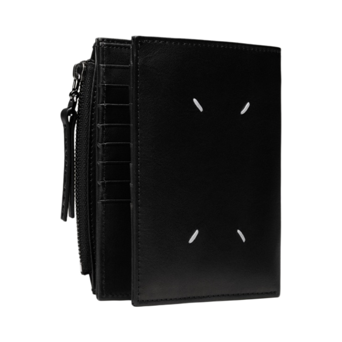 S55UI0289P1959T8013 Maison Margiela Leather Zip Wallet Black
