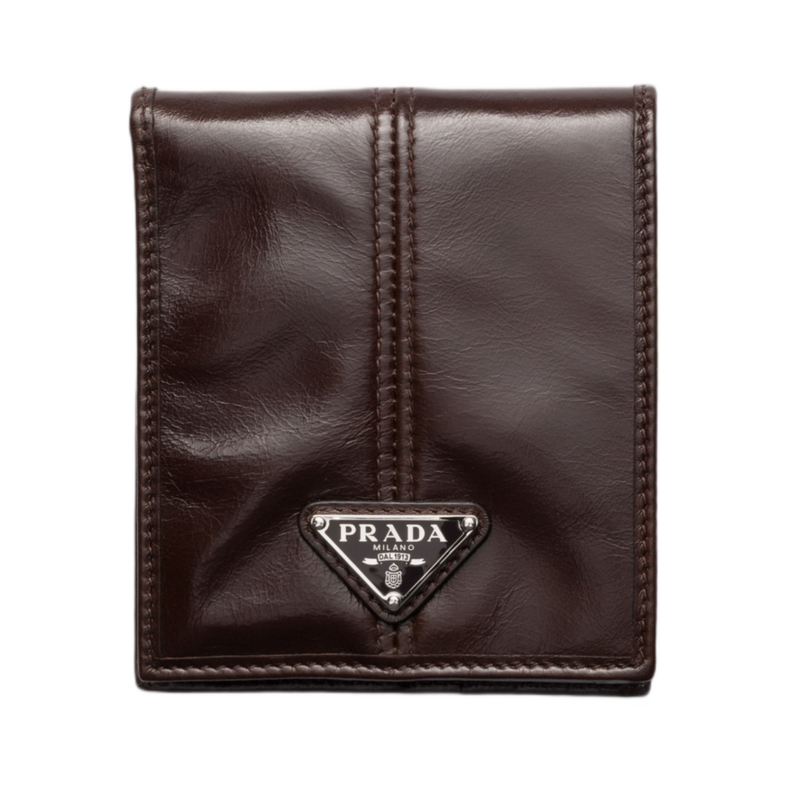2MO513-2CX7-F0003 Prada Leather Wallet Dark Brown