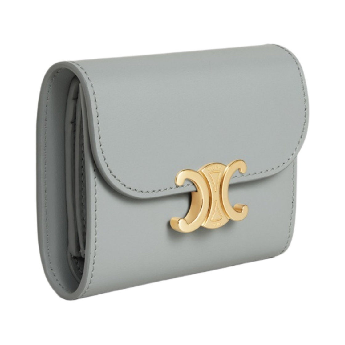 셀린느 스몰 월렛 트리옹프 샤이니 카프스킨 펄 블루(Celine Small Wallet Triomphe in Shiny Calfskin Pearl Blue) - 2
