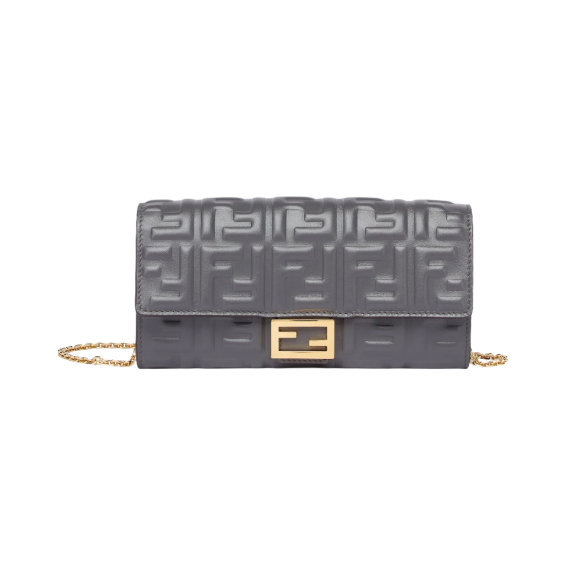 펜디 나파 레더 바게트 체인 장지갑 그레이(Fendi Nappa Leather Baguette Continental Wallet with Chain Grey) - 1