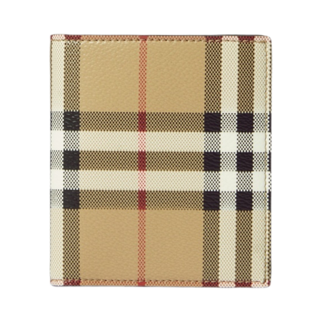 버버리 체크 앤 레더 폴딩 카드 케이스 아카이브 베이지(Burberry Check and Leather Folding Card Case Archive Beige)