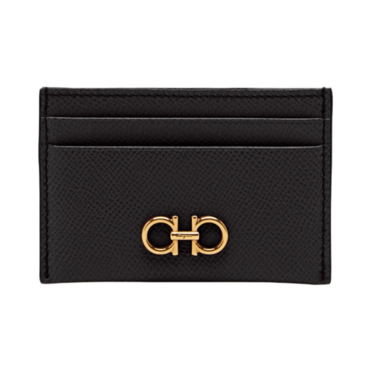 220007-742164 Ferragamo Gancini Credit Card Holder Black