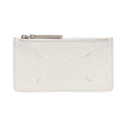 Maison Margiela Stitch Leather Zipped Card Holder Ivory