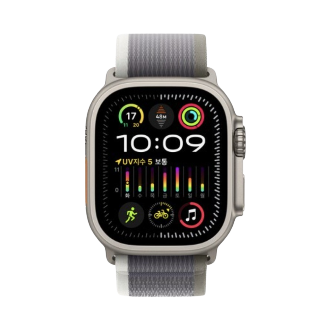 애플 워치 울트라 2 49mm 티타늄 케이스 트레일 루프 S/M 그린 그레이 (국내 정식 발매 제품)(Apple Watch Ultra 2 49mm Titanium Case with Trail Loop S/M Green Grey (Korean Ver.)) - 2