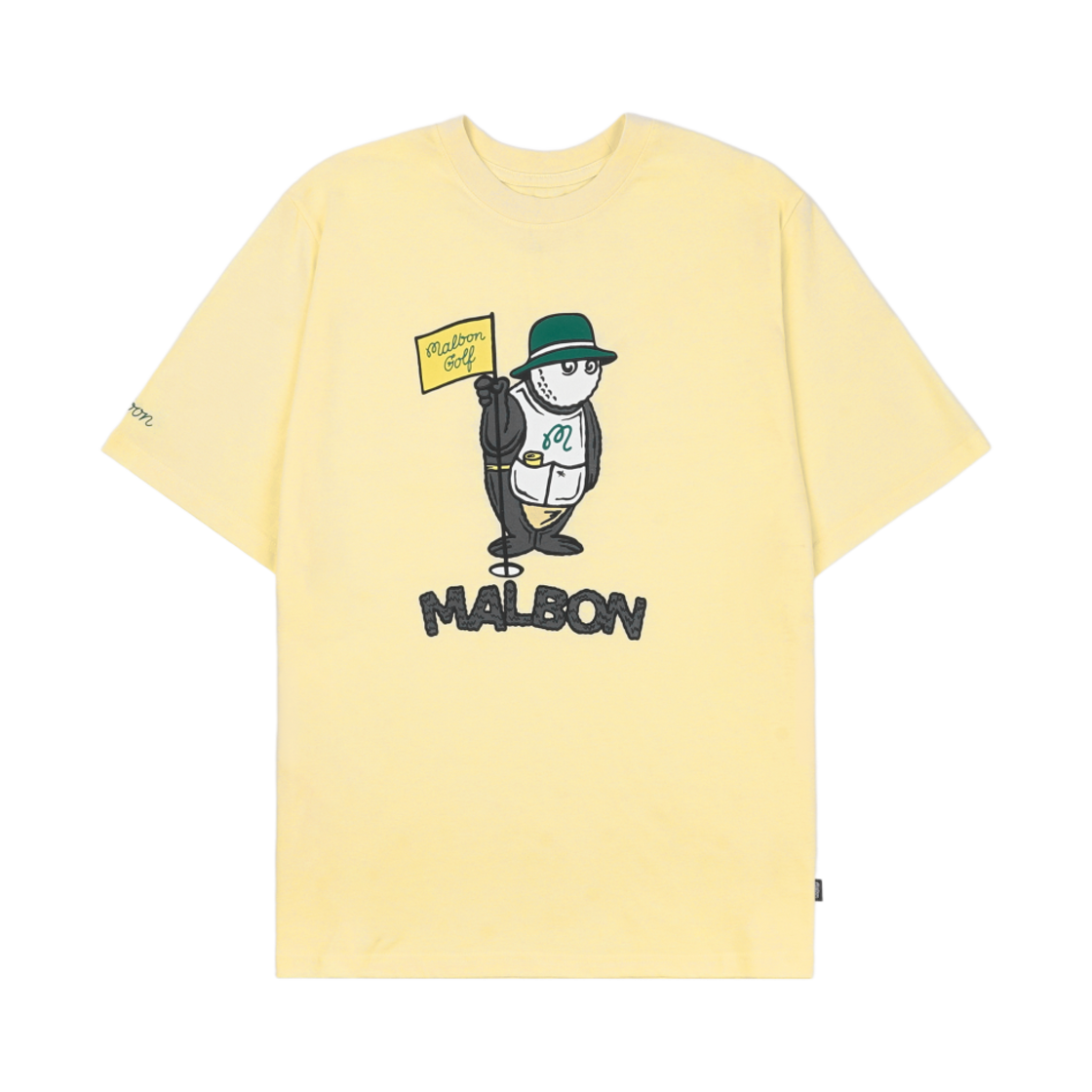 말본 골프 캐디 베어 티셔츠 옐로우(Malbon Golf Caddy Bear T-Shirt Yellow) - 1