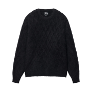Stussy Fuzzy Lattice Crew Sweater Black