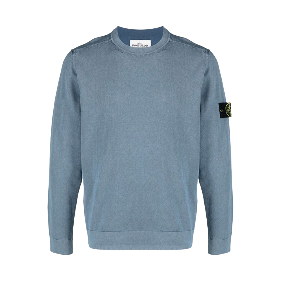 7415554D9-V0024 Stone Island 554D9 White Frost Treatment Crewneck Knit Avio Blue - 21SS