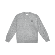 MUCENT Mani R-Neck Cable Knit Gray