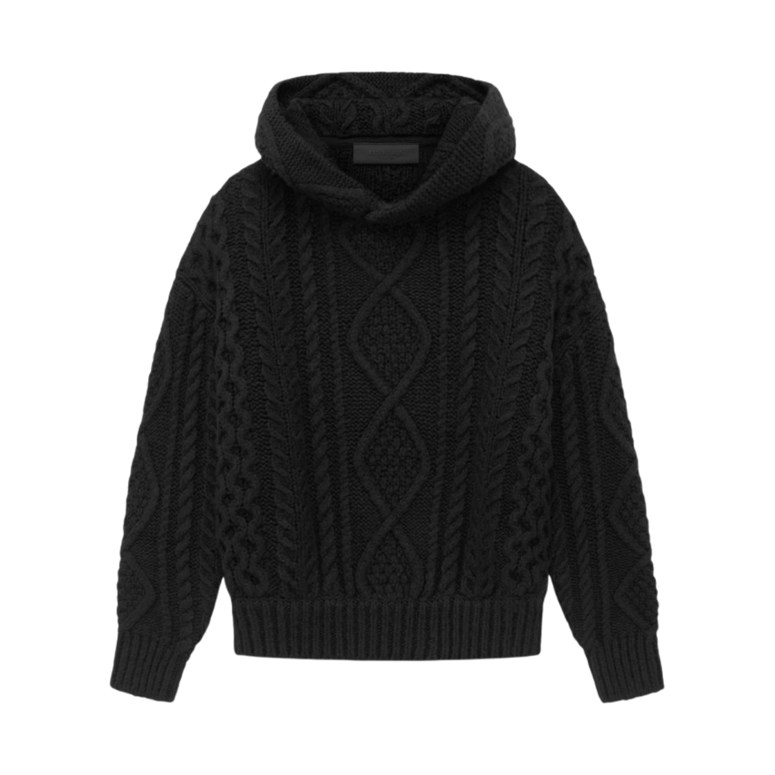(키즈) 에센셜 더 블랙 컬렉션 케이블 니트 후드 블랙 - 23SS((Kids) Essentials The Black Collection Cable Knit Hoodie Black - 23SS) - 1