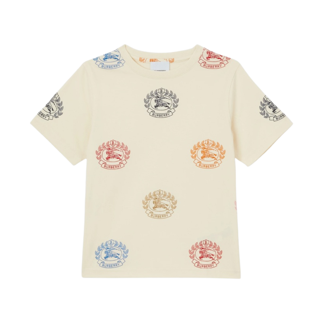 (키즈) 버버리 EKD 프린트 코튼 티셔츠 페일 크림((Kids) Burberry EKD Print Cotton T-Shirt Pale Cream) - 1