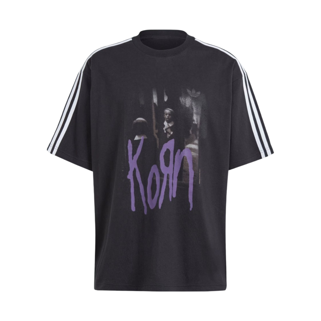 아디다스 x 콘 그래픽 티셔츠 카본 - US 사이즈(Adidas x KoRn Graphic T-Shirt Carbon - US Sizing)