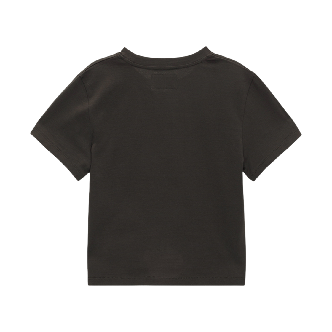 (W) 마뗑킴 씬 타이포 크롭 탑 다크 브라운((W) Matin Kim Thin Typo Crop Top Dark Brown) - 2