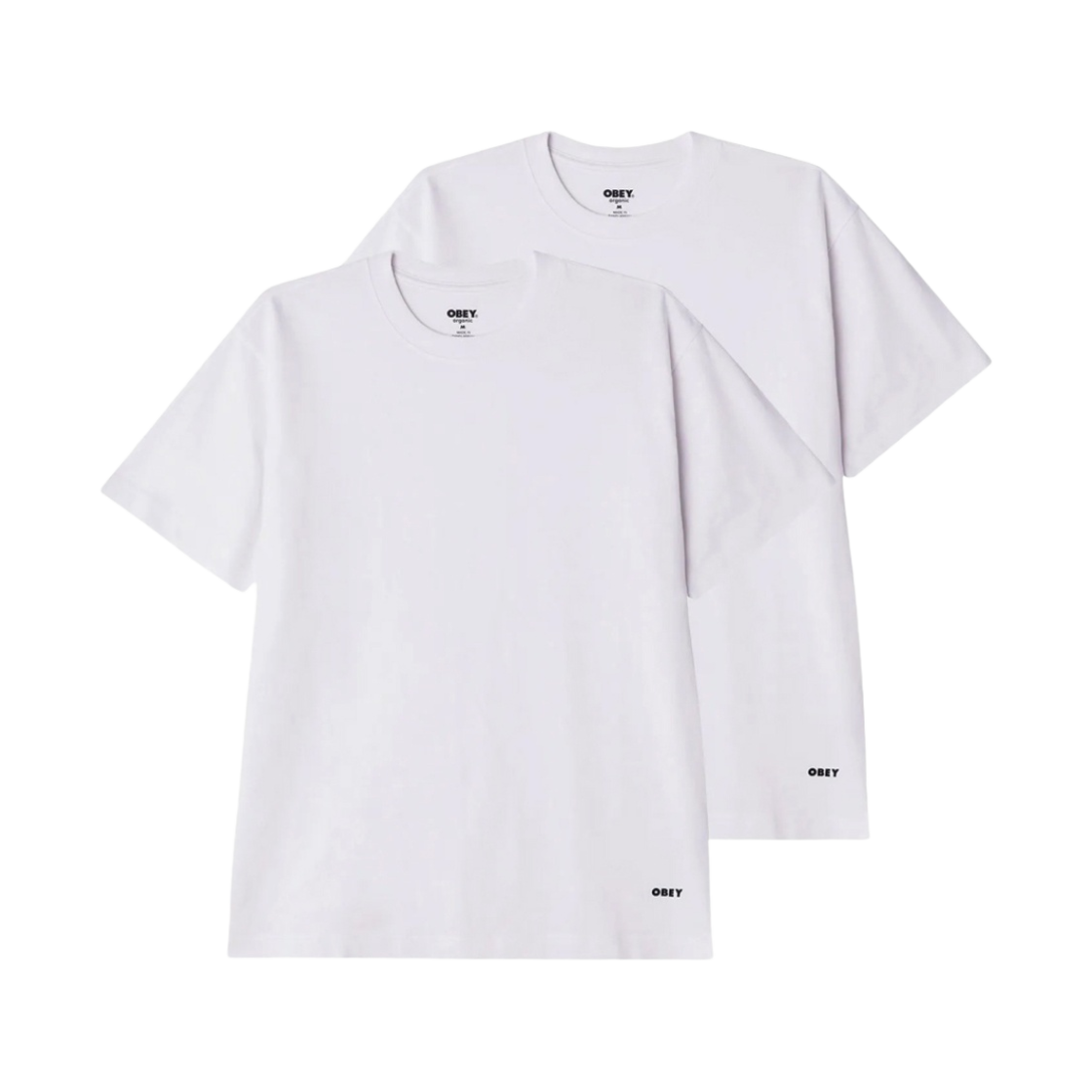오베이 스탠다드 오가닉 티셔츠 화이트 (2개입)(Obey Standard Organic T-Shirt White (2 Pack)) - 1