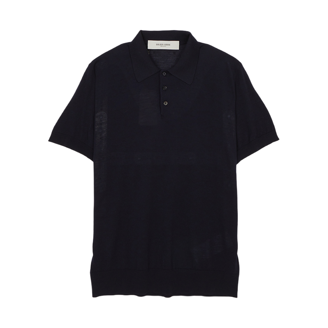 GMP01412-P001041-50501 Golden Goose Collar Short Sleeve T-Shirt Navy
