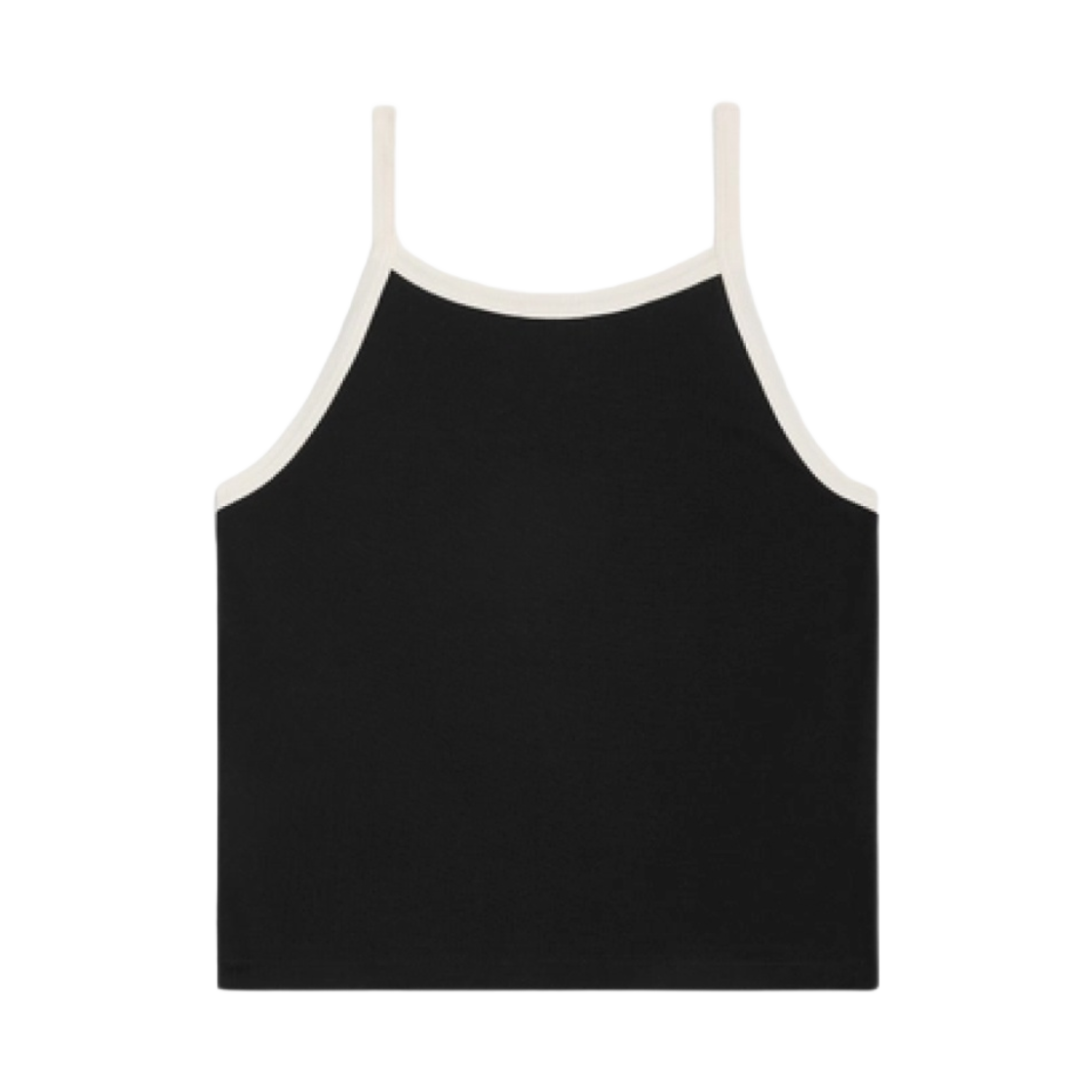 (W) 셀린느 파리 탱크탑 코튼 저지 블랙 크림((W) Celine Paris Tank Top In Cotton Jersey Black Cream) - 2