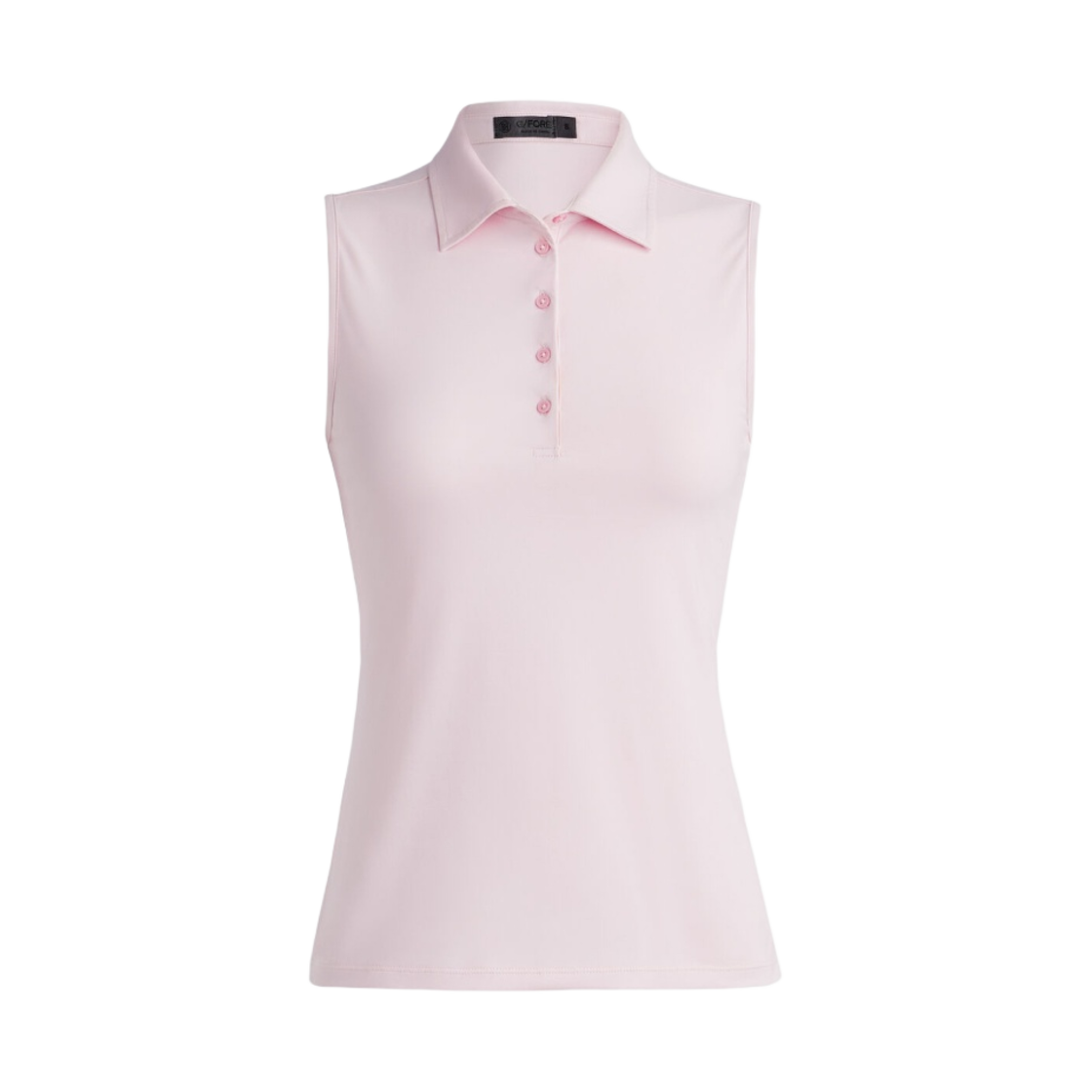 (W) 지포어 페더웨이트 실키 테크 나일론 슬리브리스 폴로 블러쉬((W) G/Fore Featherweight Silky Tech Nylon Sleeveless Polo Blush) - 1