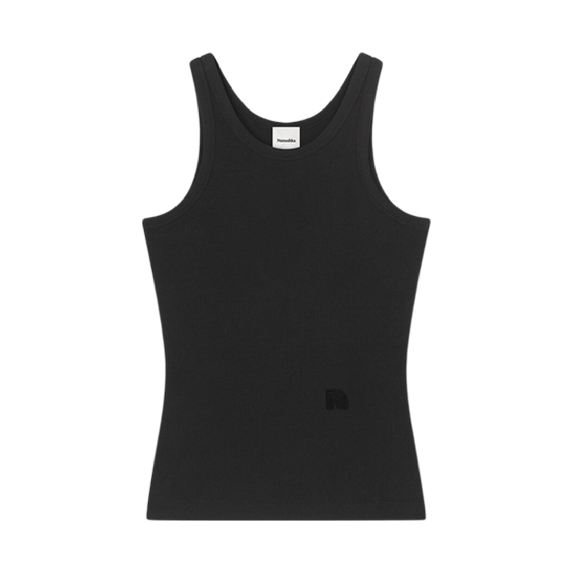 (W) 나누시카 헤르베 코튼 립 저지 블랙((W) Nanushka Herve Cotton Rib Jersey)