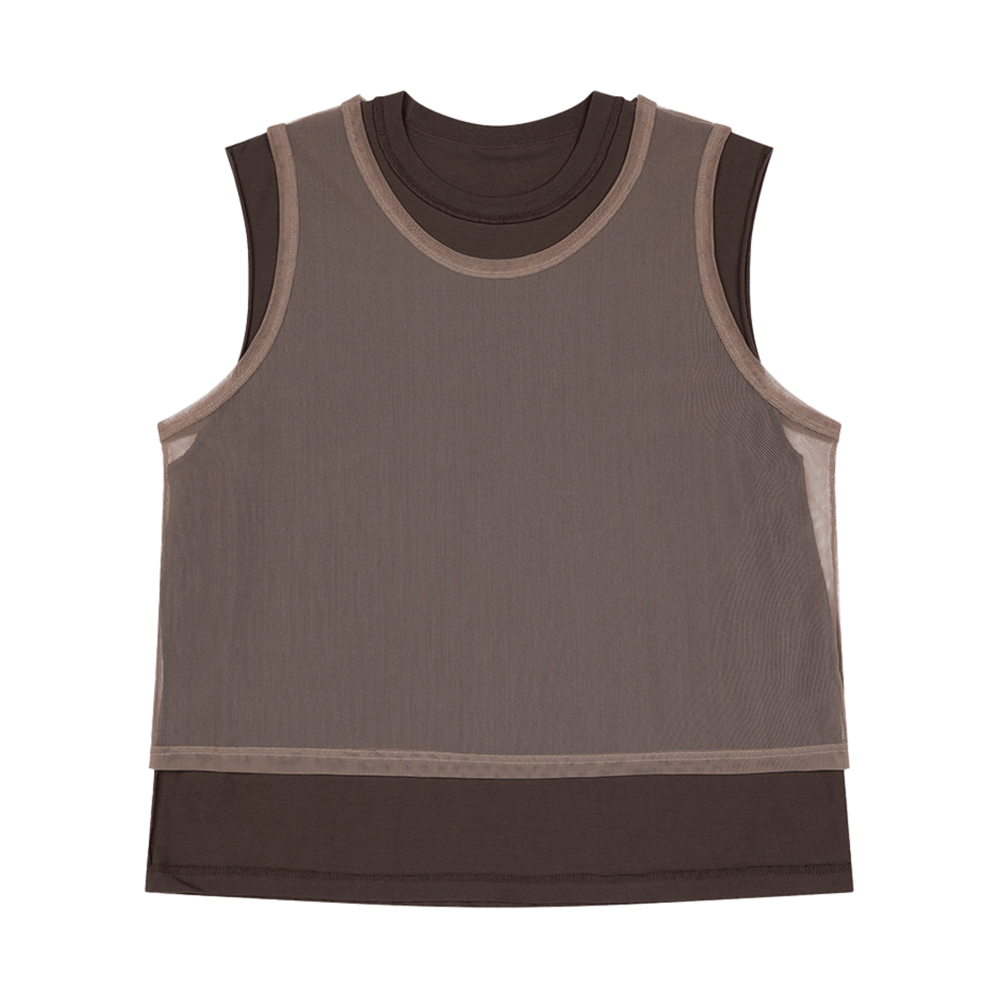 포즈넘버에잇 리버시블 슬리브리스 브라운