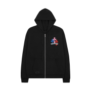 Chrome Hearts Multi Color Cross Zip-Up Hoodie Black
