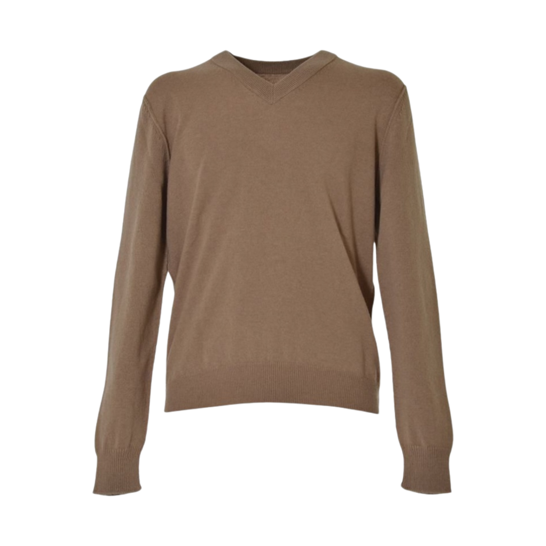 메종 마르지엘라 브이넥 캐시미어 스웨터 카멜