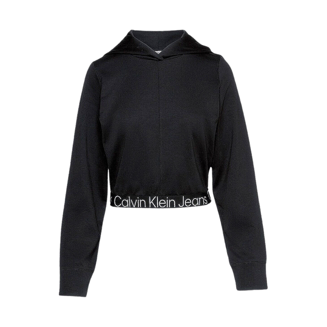 (W) 캘빈 클라인 밀라노 저지 로고 테이프 후드 CK 블랙((W) Calvin Klein Milano Jersey Logo Tape Hoodie CK Black)