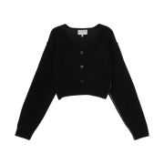 (W) Matin Kim Matin Stitch Point Crop Cardigan Black