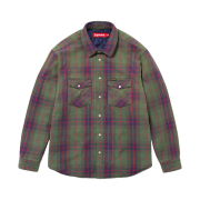 Supreme Quilted Flannel Snap Shirt Green - 24SS