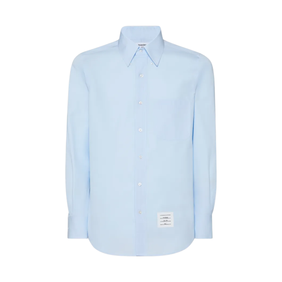 MWL272D-03113-480 Thom Browne Solid Poplin Twin Needle Contrast Top Stitch Shirt Light Blue
