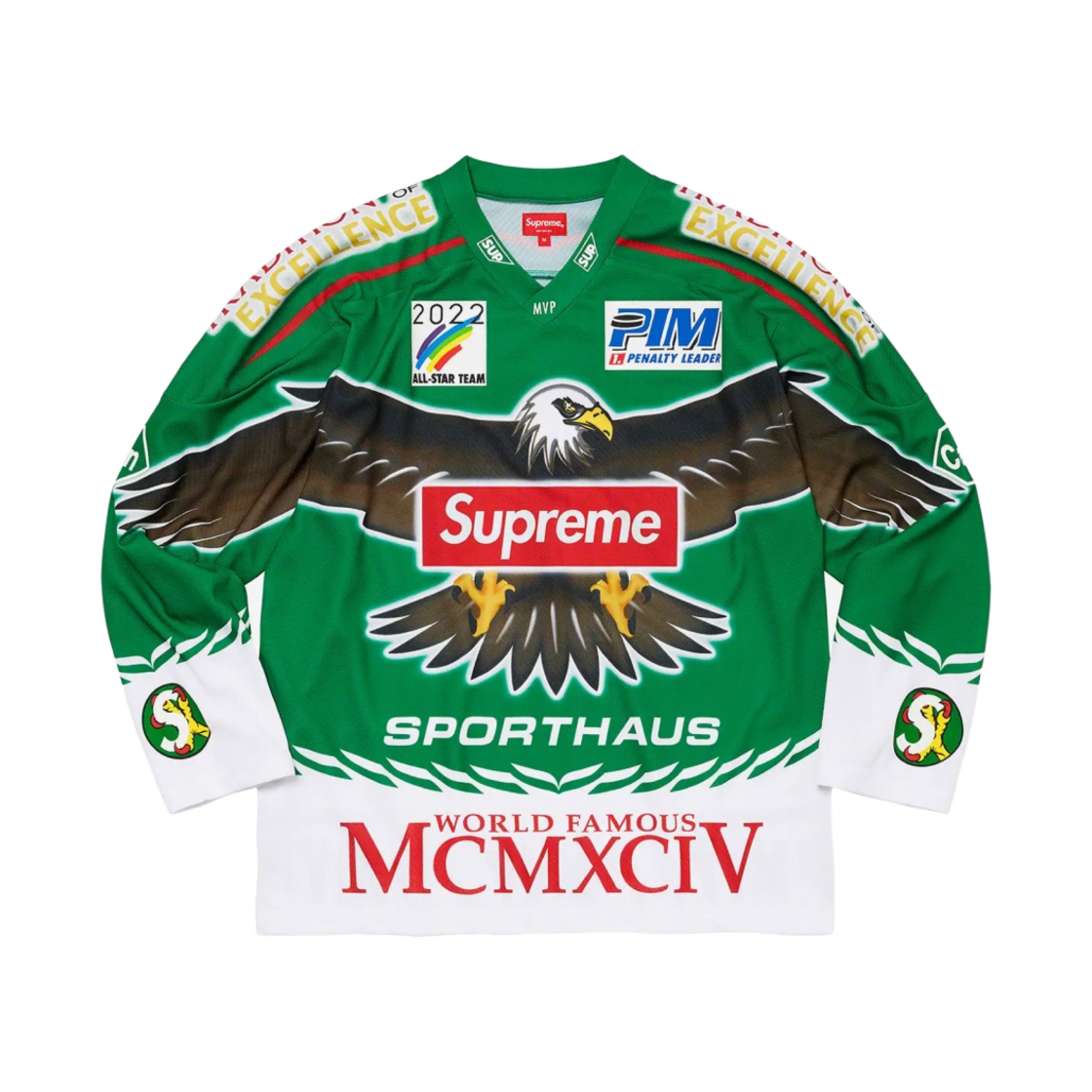 슈프림 이글 하키 저지 그린 - 22SS