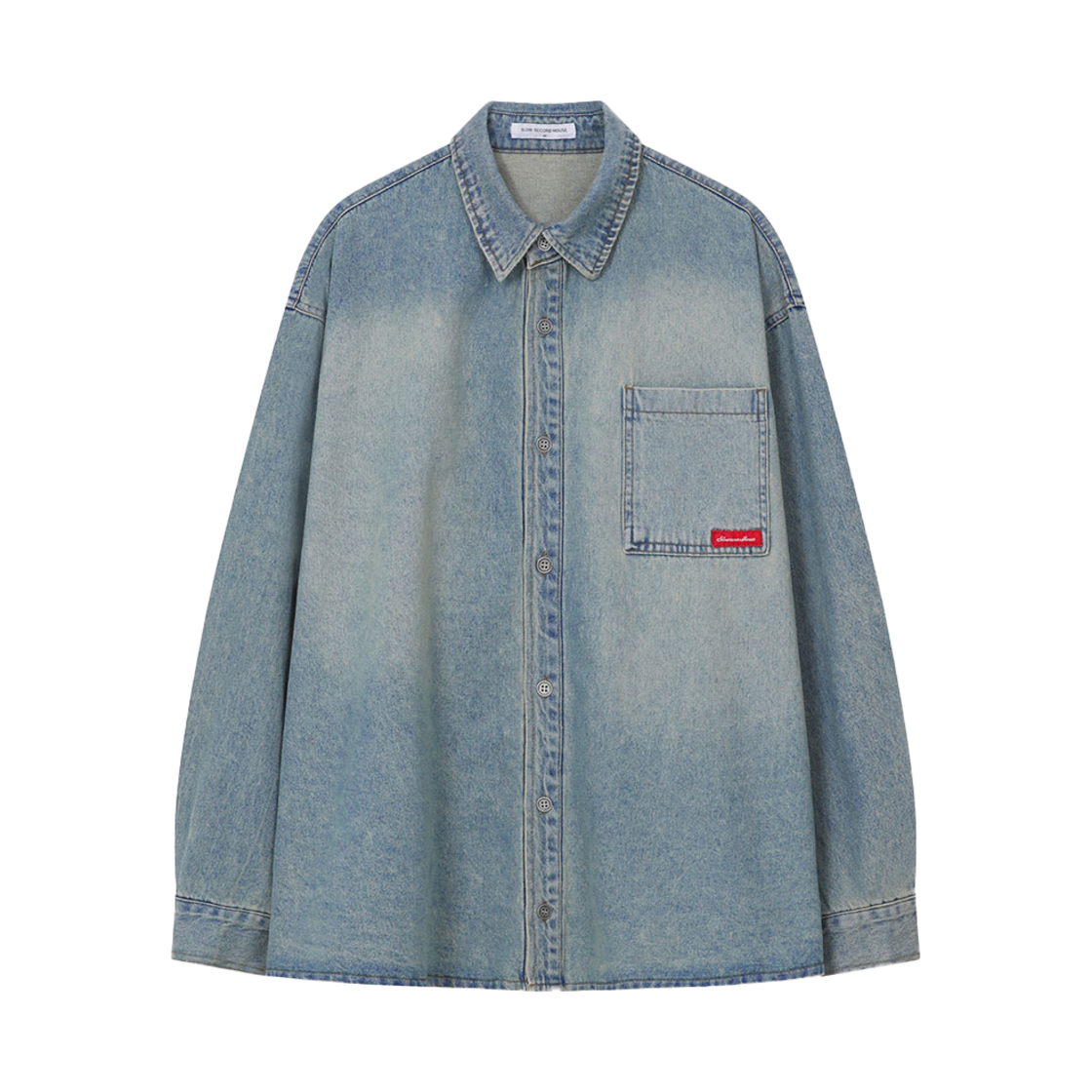 슬로우 레코드 하우스 빈티지 레드 라벨 데님 셔츠 연청(SLOW RECORD HOUSE Vintage Red Label Denim Shirts Light Blue)