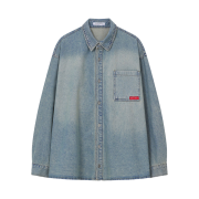 SLOW RECORD HOUSE Vintage Red Label Denim Shirts Light Blue