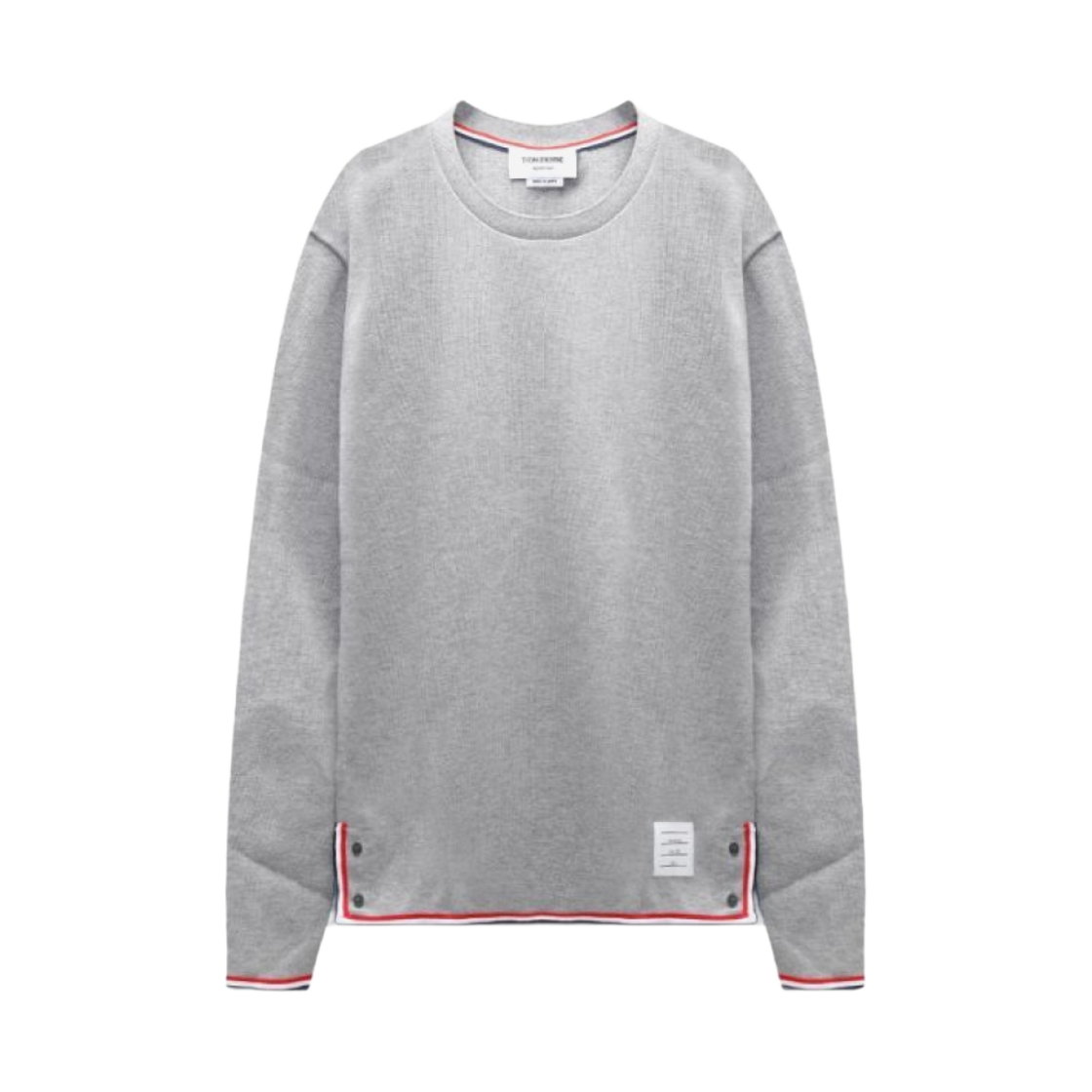 톰브라운 코튼 인터락 롱 슬리브 티셔츠 라이트 그레이(Thom Browne Long Sleeve T-Shirt in Cotton Interlock Light Grey) - 1