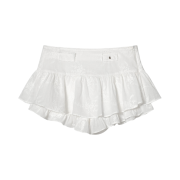 (W) Glowny Rodeo Micro Mini Skirt White