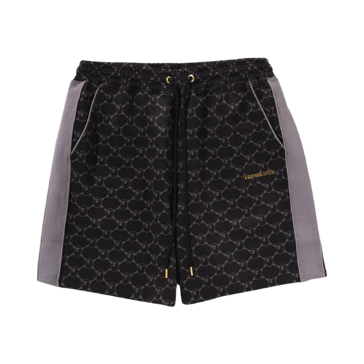 - BAPE College Monogram Relaxed Fit Sweat Shorts Black