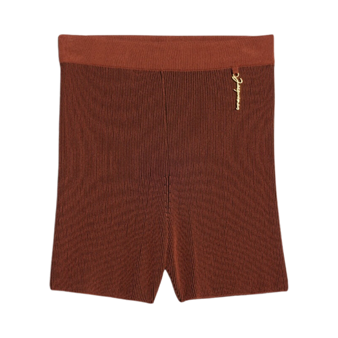 (W) 자크뮈스 르 숏 프랄루 참 로고 니트 쇼츠 브라운((W) Jacquemus Le Short Pralu Charm Logo Knit Shorts Brown) - 1