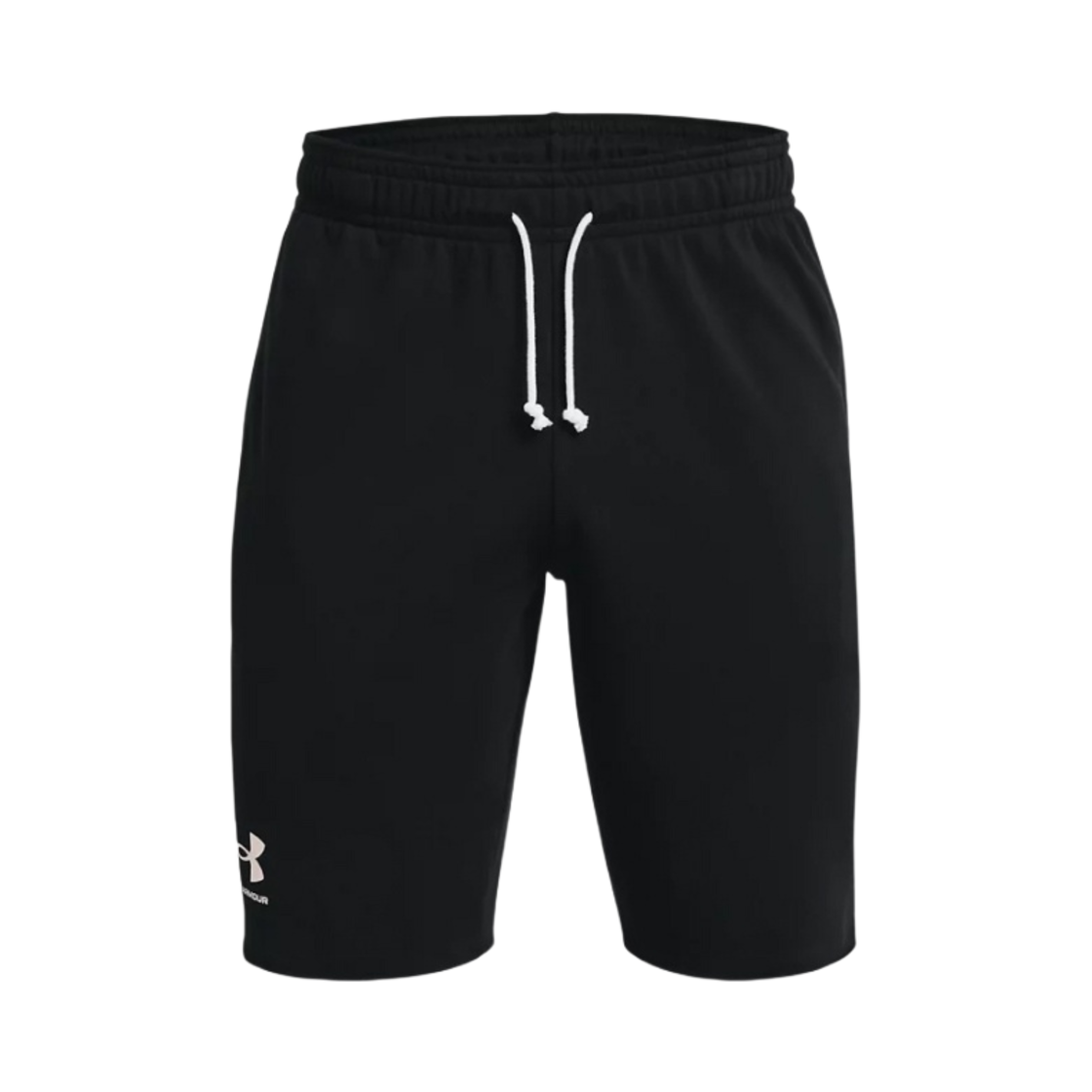 언더아머 라이벌 테리 쇼츠 블랙 오닉스 화이트(Under Armour Rival Terry Shorts Black Onyx White)