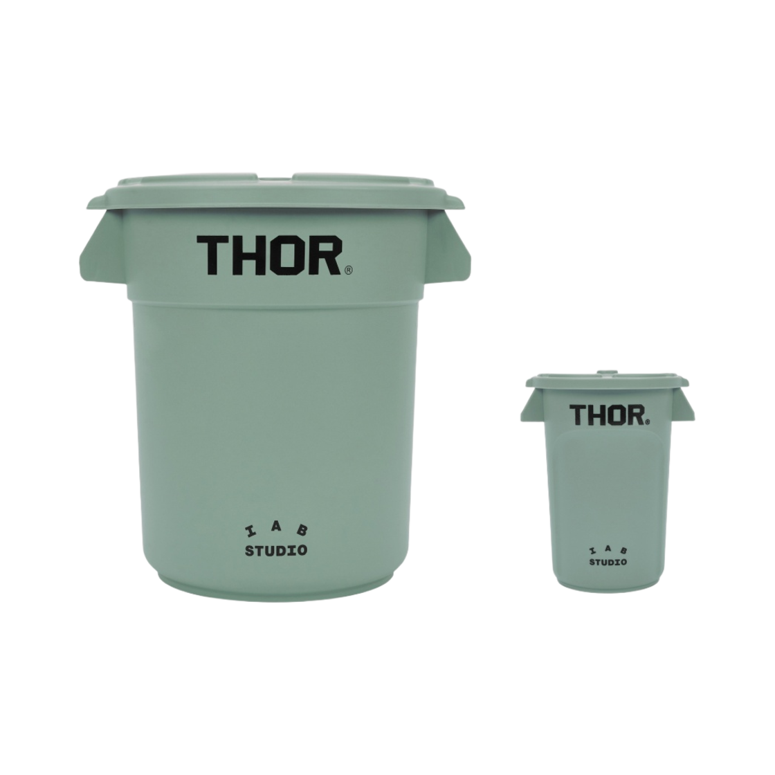 아이앱 스튜디오 x 토르 원형 컨테이너 애쉬 그린 (12리터 & 미니)(IAB Studio x Thor Round Container Ash Green (12L & Mini))
