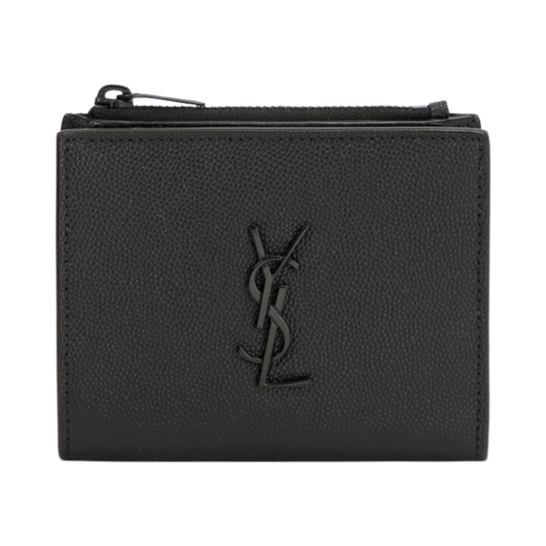 생로랑 그랑 드 뿌드르 모노그램 반지갑 블랙(Saint Laurent in Grain de Poudre Monogram Bi-Fold Wallet Black)