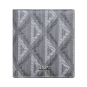 Dior Compact Vertical Wallet Dior Gray CD Diamond Canvas