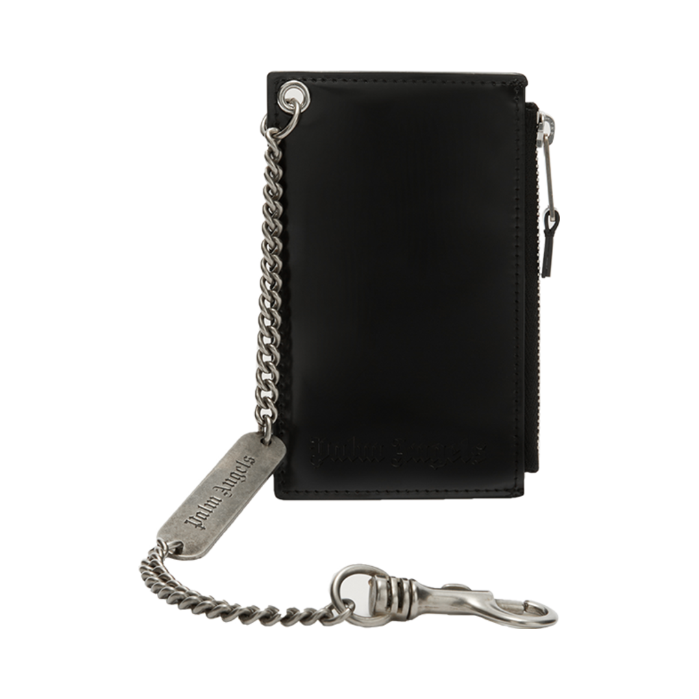 P937MMD99 Palm Angels Logo Plate Card Holder Black