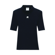 (W) Courreges Reedition Knit Top Short Sleeves Navy