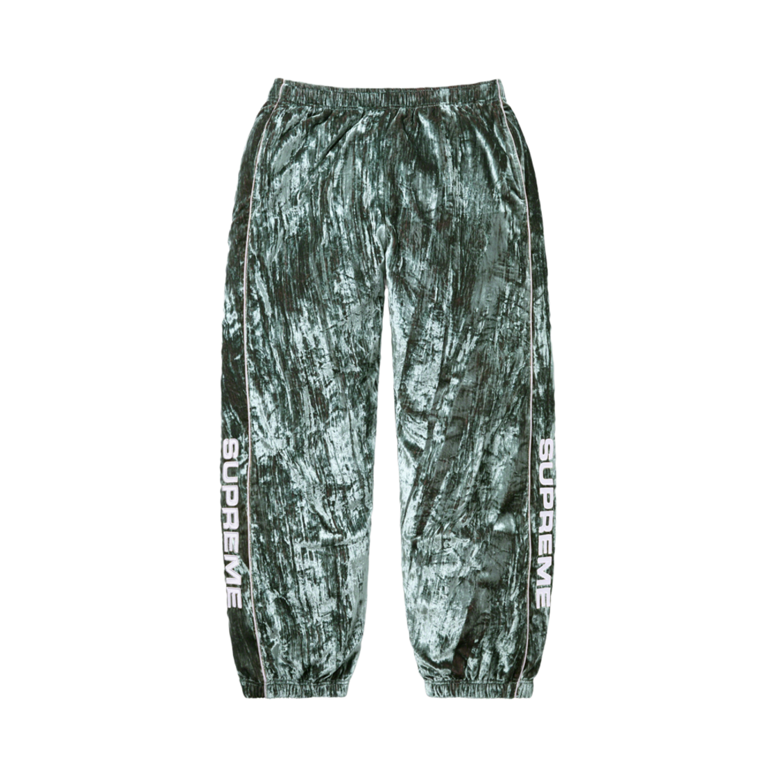 슈프림 크러쉬드 벨벳 트랙 팬츠 올리브 - 23FW