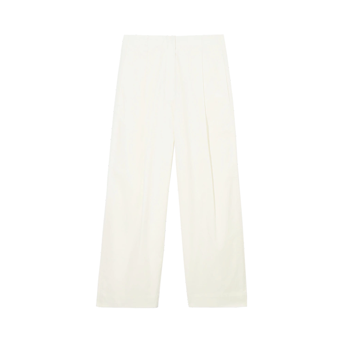 (W) 코스 플리티드 배럴 레그 트윌 치노 오프 화이트((W) COS Pleated Barrel Leg Twill Chinos Off White)