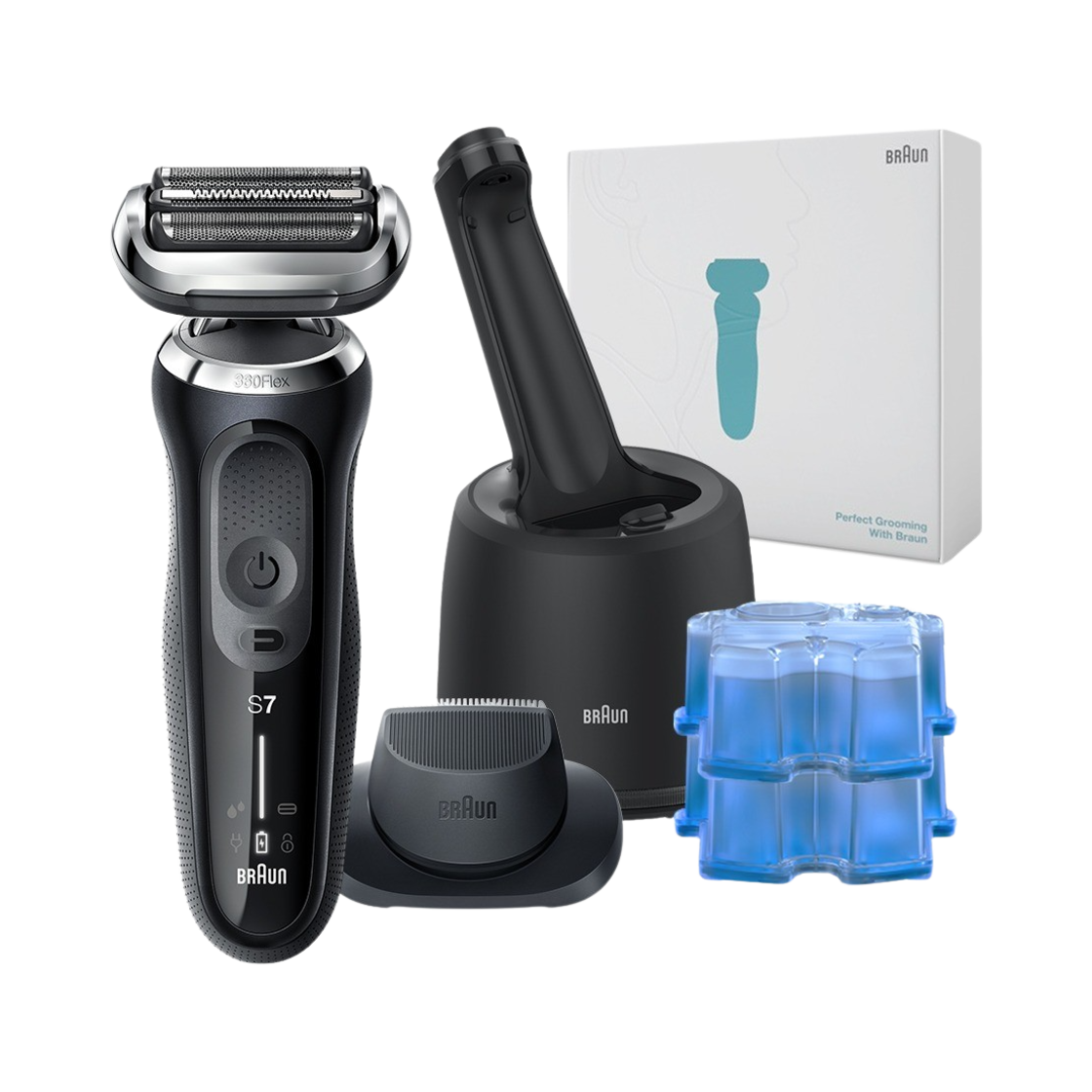 브라운 시리즈7 71-N7200cc 블랙 + 세정액 2입(Braun Series 7 71-N7200cc BLACK + CCR2)