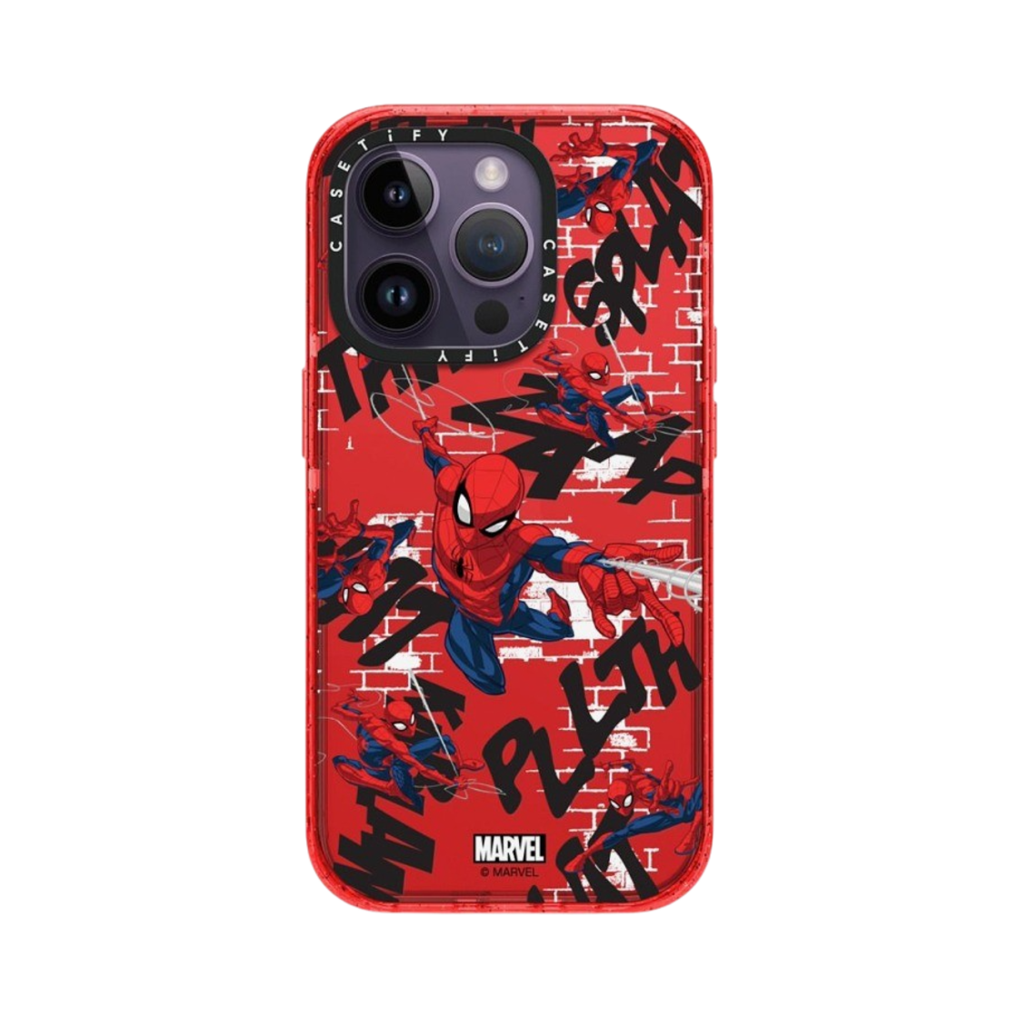 케이스티파이 x 마블 아이폰 스파이더맨 패턴 레드 임팩트 케이스 반투명 워터멜론(Casetify x Marvel iPhone Spider-Man Pattern Red Impact Case Sheer Watermelon) - 2