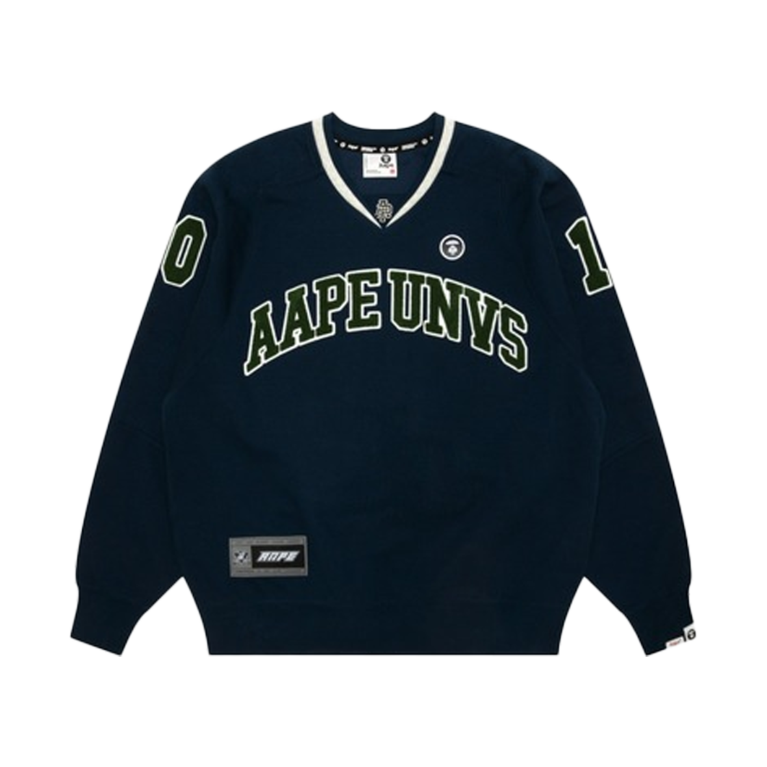 KM4DTSWAP31NY AAPE Main Crew Neck Sweater Navy - 24FW
