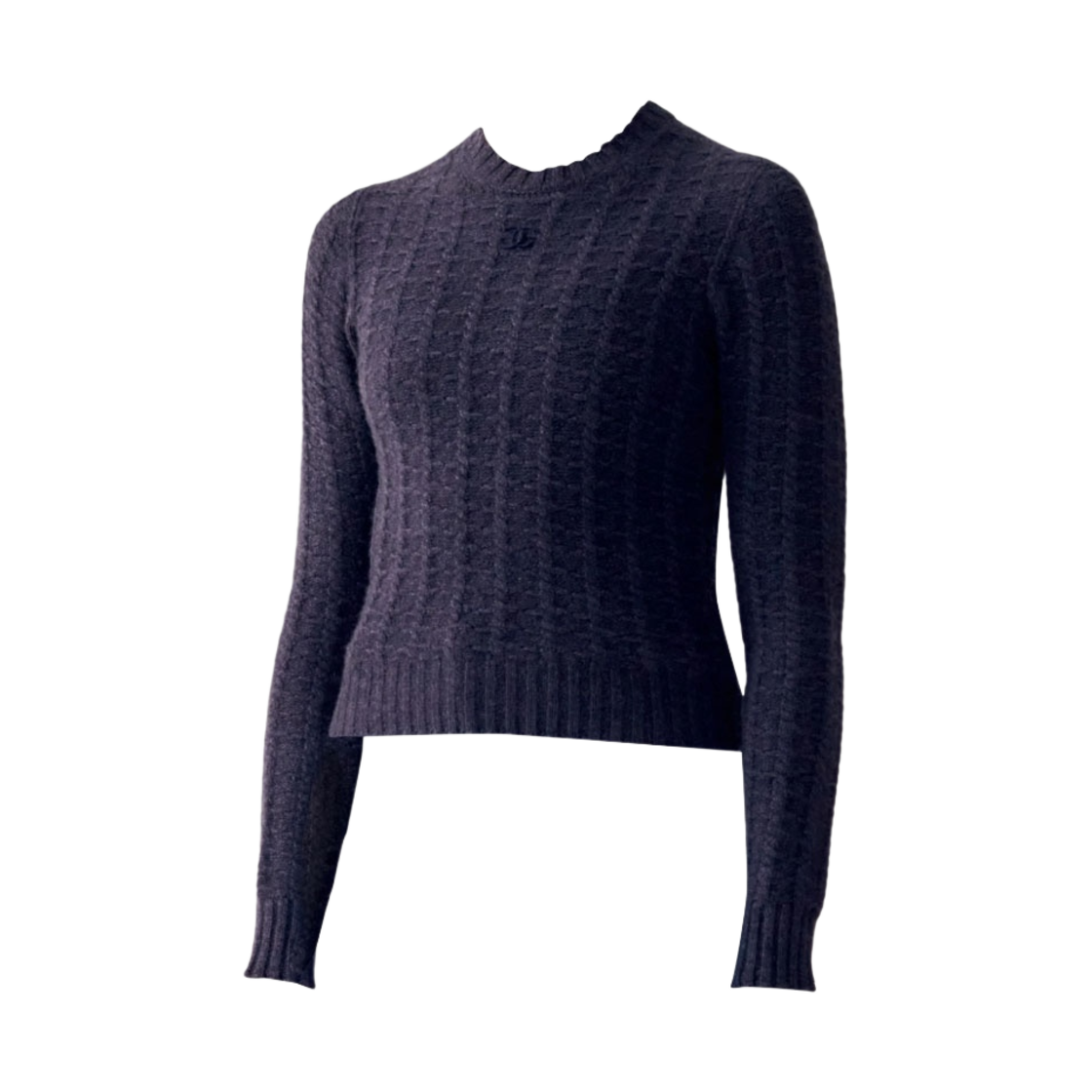 (W) 샤넬 스웨터 캐시미어 울 & 네이비 블루((W) Chanel Sweater Cashmere Wool & Navy Blue)