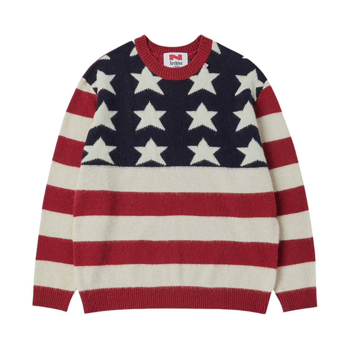 엔 아카이브 뉴 키즈 메리노 울 브러쉬드 니트 네이비