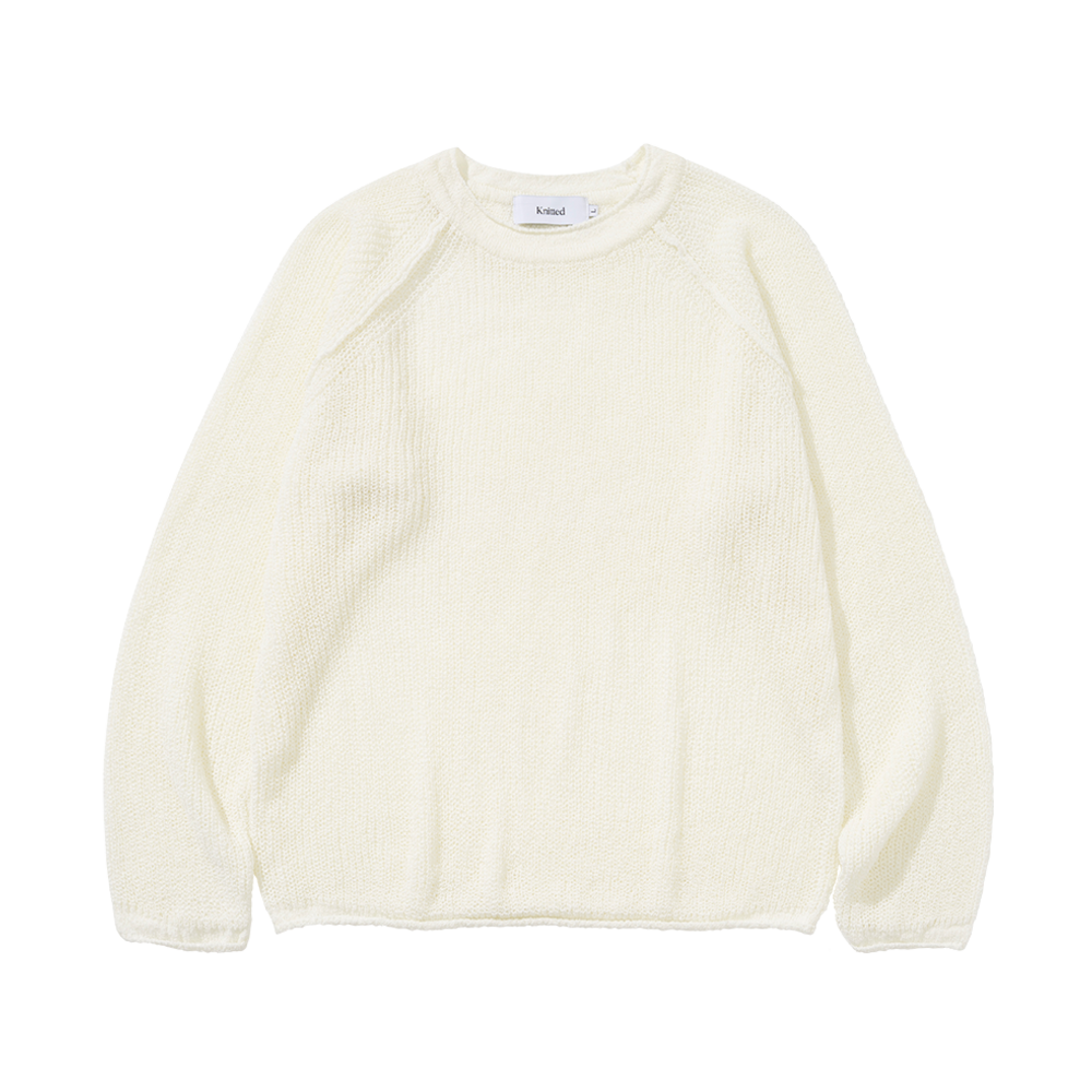 니티드 썸머 래글런 롱슬리브 니트 아이보리(Knitted Summer Reglan Long Sleeve Knit Ivory) - 1